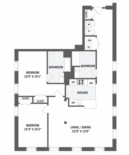 Floor plan at Jack Flats by Windsor, Massachusetts, 02176